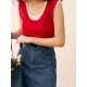Contrast Color Split-Joint False Two Loose Round-neck Vest Top Contrast Color Split-Joint False Two Loose Round-neck Vest Top