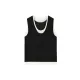 Contrast Color Split-Joint False Two Loose Round-neck Vest Top Contrast Color Split-Joint False Two Loose Round-neck Vest Top