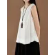 Fringed Solid Color Loose Sleeveless Round-Neck Vest Top Fringed Solid Color Loose Sleeveless Round-Neck Vest Top