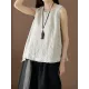 Fringed Solid Color Loose Sleeveless Round-Neck Vest Top Fringed Solid Color Loose Sleeveless Round-Neck Vest Top