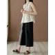 Fringed Solid Color Loose Sleeveless Round-Neck Vest Top Fringed Solid Color Loose Sleeveless Round-Neck Vest Top