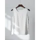 Fringed Solid Color Loose Sleeveless Round-Neck Vest Top Fringed Solid Color Loose Sleeveless Round-Neck Vest Top