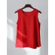 Fringed Solid Color Loose Sleeveless Round-Neck Vest Top Fringed Solid Color Loose Sleeveless Round-Neck Vest Top