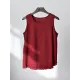 Fringed Solid Color Loose Sleeveless Round-Neck Vest Top Fringed Solid Color Loose Sleeveless Round-Neck Vest Top