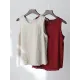 Fringed Solid Color Loose Sleeveless Round-Neck Vest Top Fringed Solid Color Loose Sleeveless Round-Neck Vest Top