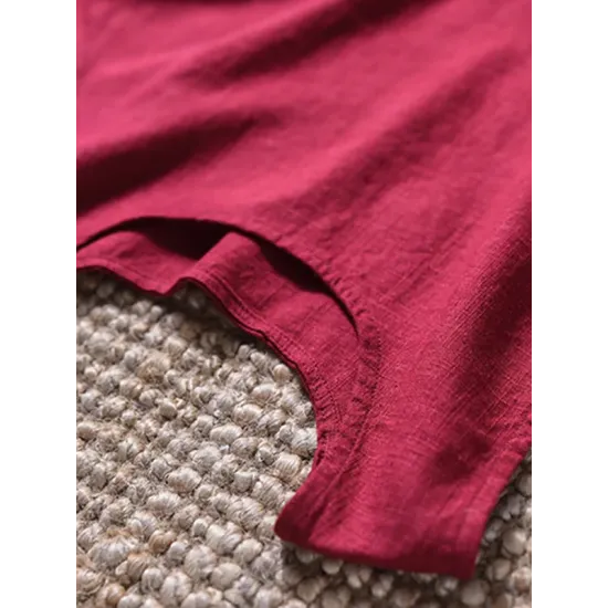 Fringed Solid Color Loose Sleeveless Round-Neck Vest Top Fringed Solid Color Loose Sleeveless Round-Neck Vest Top