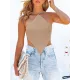 Bandage Irregular clipping Skinny Spaghetti-Neck Vest Top Knitwear Bandage Irregular clipping Skinny Spaghetti-Neck Vest Top Knitwear