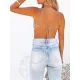 Bandage Irregular clipping Skinny Spaghetti-Neck Vest Top Knitwear Bandage Irregular clipping Skinny Spaghetti-Neck Vest Top Knitwear