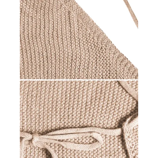 Bandage Irregular clipping Skinny Spaghetti-Neck Vest Top Knitwear Bandage Irregular clipping Skinny Spaghetti-Neck Vest Top Knitwear