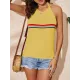 Printed Skinny Halter-Neck Knitwear Vest Top