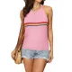 Printed Skinny Halter-Neck Knitwear Vest Top