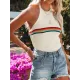 Printed Skinny Halter-Neck Knitwear Vest Top