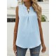 Pleated Solid Color Loose Sleeveless V-Neck Vest Top Pleated Solid Color Loose Sleeveless V-Neck Vest Top