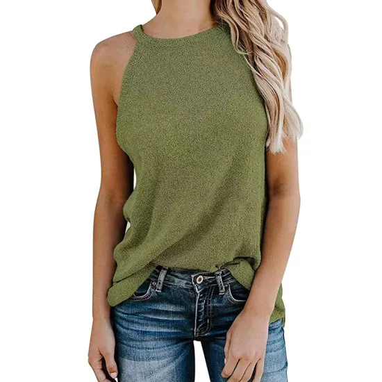Solid Color Loose Halter-Neck Vest Top Solid Color Loose Halter-Neck Vest Top