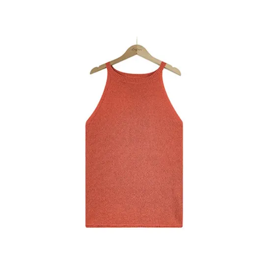 Solid Color Loose Halter-Neck Vest Top Solid Color Loose Halter-Neck Vest Top