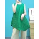 Pleated Solid Color Irregular Clipping Loose Round-Neck Vest Top Pleated Solid Color Irregular Clipping Loose Round-Neck Vest Top