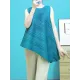 Pleated Solid Color Irregular Clipping Loose Round-Neck Vest Top Pleated Solid Color Irregular Clipping Loose Round-Neck Vest Top