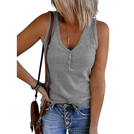 Pleated Solid Color Skinny Sleeveless V-Neck Vest Top Pleated Solid Color Skinny Sleeveless V-Neck Vest Top