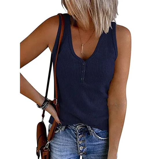 Pleated Solid Color Skinny Sleeveless V-Neck Vest Top Pleated Solid Color Skinny Sleeveless V-Neck Vest Top