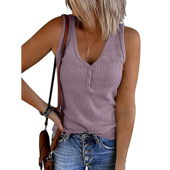 Pleated Solid Color Skinny Sleeveless V-Neck Vest Top Pleated Solid Color Skinny Sleeveless V-Neck Vest Top