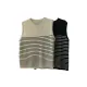 Striped Loose Sleeveless Round-neck Vest Top Striped Loose Sleeveless Round-neck Vest Top