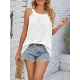 Hollow Solid Color Loose Sleeveless Round-Neck Vest Top Hollow Solid Color Loose Sleeveless Round-Neck Vest Top