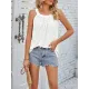 Hollow Solid Color Loose Sleeveless Round-Neck Vest Top Hollow Solid Color Loose Sleeveless Round-Neck Vest Top