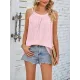 Hollow Solid Color Loose Sleeveless Round-Neck Vest Top Hollow Solid Color Loose Sleeveless Round-Neck Vest Top
