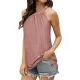 Hollow Solid Color Loose Sleeveless Round-Neck Vest Top Hollow Solid Color Loose Sleeveless Round-Neck Vest Top