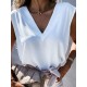 Solid Color V-back Loose Sleeveless V-neck Vest Top Solid Color V-back Loose Sleeveless V-neck Vest Top