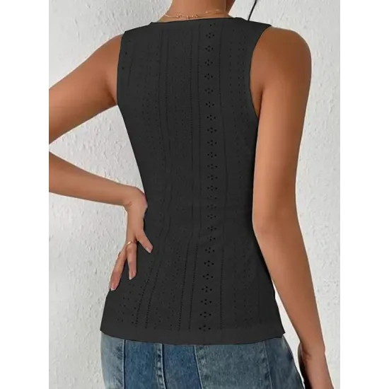 Solid Color Skinny Sleeveless Deep V-Neck Vest Top