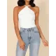Solid Color Skinny Sleeveless Halter-Neck Vest Top Solid Color Skinny Sleeveless Halter-Neck Vest Top