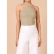 Solid Color Skinny Sleeveless Halter-Neck Vest Top Solid Color Skinny Sleeveless Halter-Neck Vest Top