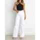 Solid Color Skinny Sleeveless Halter-Neck Vest Top Solid Color Skinny Sleeveless Halter-Neck Vest Top