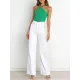 Solid Color Skinny Sleeveless Halter-Neck Vest Top Solid Color Skinny Sleeveless Halter-Neck Vest Top