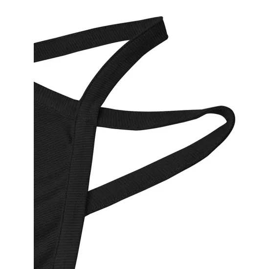 Solid Color Skinny Sleeveless Halter-Neck Vest Top Solid Color Skinny Sleeveless Halter-Neck Vest Top