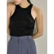 Solid Color Skinny Sleeveless Round-Neck Vest Top Solid Color Skinny Sleeveless Round-Neck Vest Top