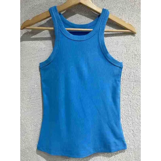 Solid Color Skinny Sleeveless Round-Neck Vest Top Solid Color Skinny Sleeveless Round-Neck Vest Top