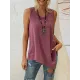 Solid Color Irregularity Loose V-Neck Vest Top Solid Color Irregularity Loose V-Neck Vest Top