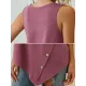 Solid Color Irregularity Loose V-Neck Vest Top Solid Color Irregularity Loose V-Neck Vest Top