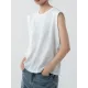 See-Through Solid Color Loose Sleeveless Round-Neck Vest Top See-Through Solid Color Loose Sleeveless Round-Neck Vest Top