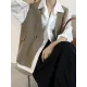 Pockets Split-Joint Loose Sleeveless V-Neck Vest Top Pockets Split-Joint Loose Sleeveless V-Neck Vest Top
