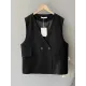 Pockets Split-Joint Loose Sleeveless V-Neck Vest Top Pockets Split-Joint Loose Sleeveless V-Neck Vest Top
