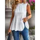 Sleeveless Pleated Printed Split-Joint Mock Neck Vest Top Sleeveless Pleated Printed Split-Joint Mock Neck Vest Top