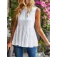 Sleeveless Pleated Printed Split-Joint Mock Neck Vest Top Sleeveless Pleated Printed Split-Joint Mock Neck Vest Top