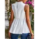 Sleeveless Pleated Printed Split-Joint Mock Neck Vest Top Sleeveless Pleated Printed Split-Joint Mock Neck Vest Top