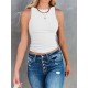 Back Cross Solid Color Skinny Sleeveless Vest Top Back Cross Solid Color Skinny Sleeveless Vest Top