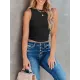 Back Cross Solid Color Skinny Sleeveless Vest Top Back Cross Solid Color Skinny Sleeveless Vest Top