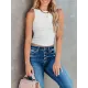 Back Cross Solid Color Skinny Sleeveless Vest Top Back Cross Solid Color Skinny Sleeveless Vest Top