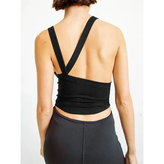 Back Cross Solid Color Skinny Sleeveless Vest Top Back Cross Solid Color Skinny Sleeveless Vest Top